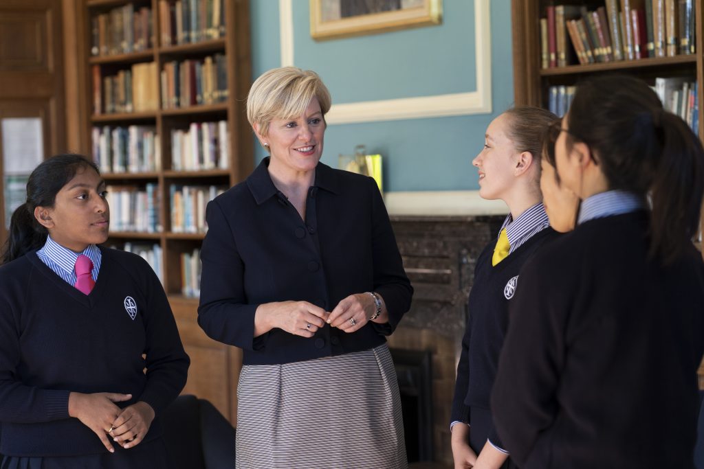 Wycombe Abbey Headmistress with pupils