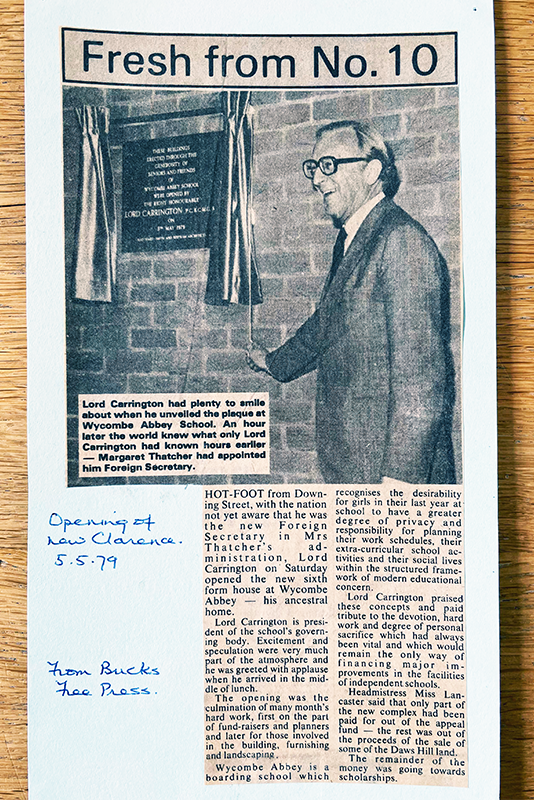 Newspaper clipping of the opening of Clarence House
