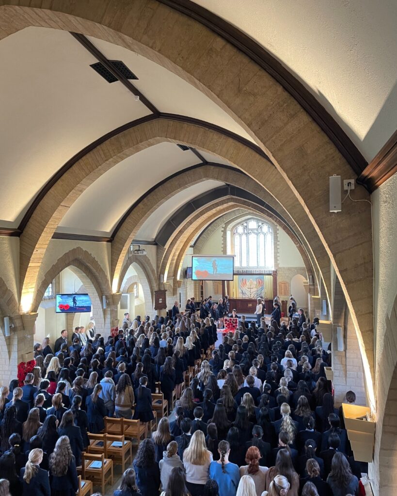 The service from the back of Chapel.