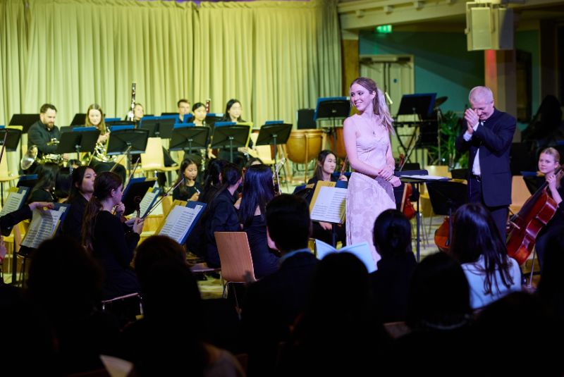 Francesca about to sing her solo.