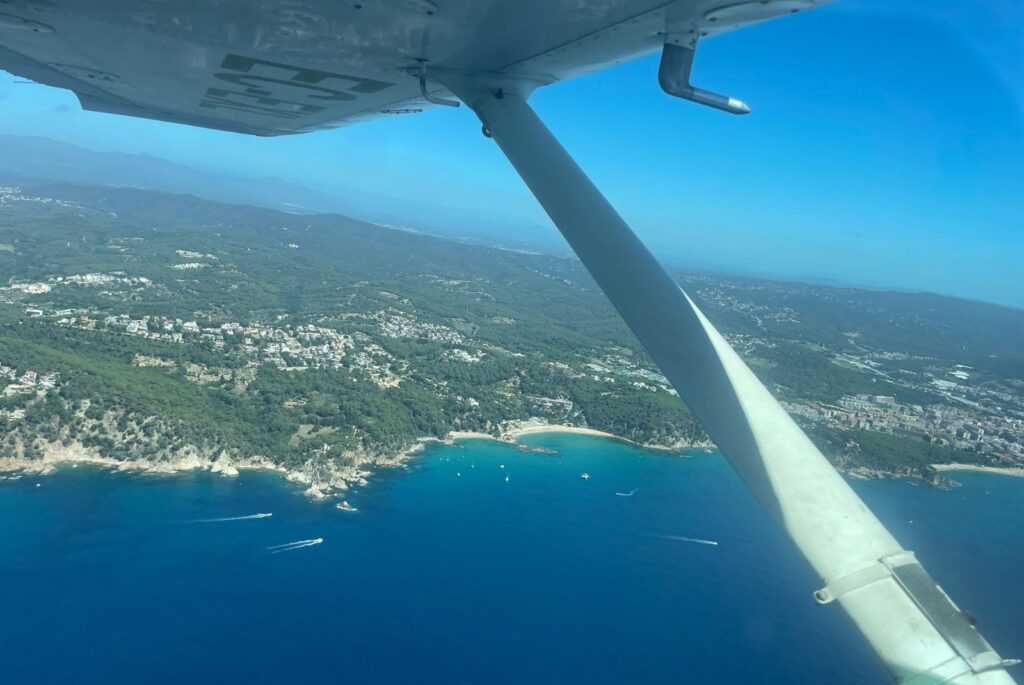 The Barcelona coastline from Masha's plane.