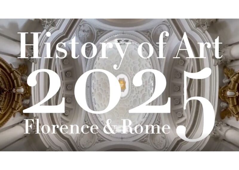 A picture of a chapel ceiling with the text 'History of Art 2025 Florence & Rome'.