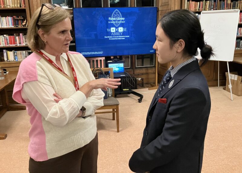 Lucy talking to Dr Lawson.