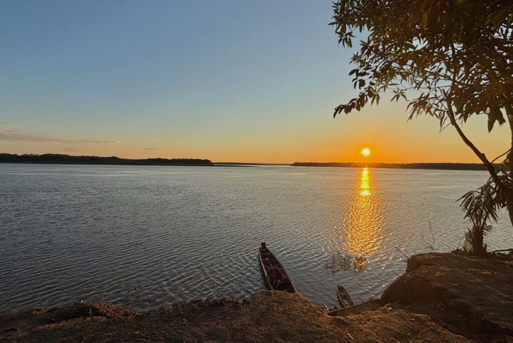 The sunset of the Amazon River.