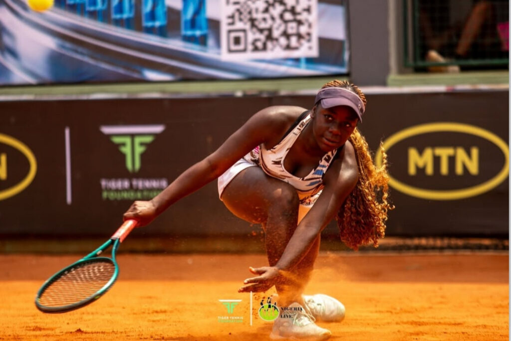 Girl playing tennis
